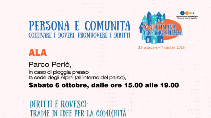 Sabato 6 Ottobre: Un Pomeriggio “accogliente” Ad ALA!